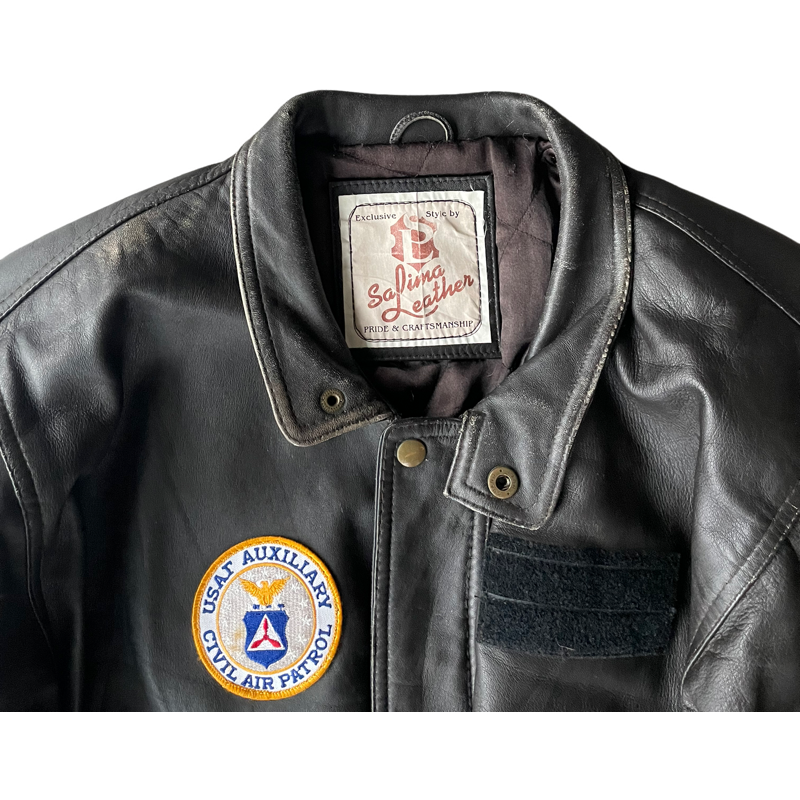 M - VINTAGE ARMY LEATHER JACKET