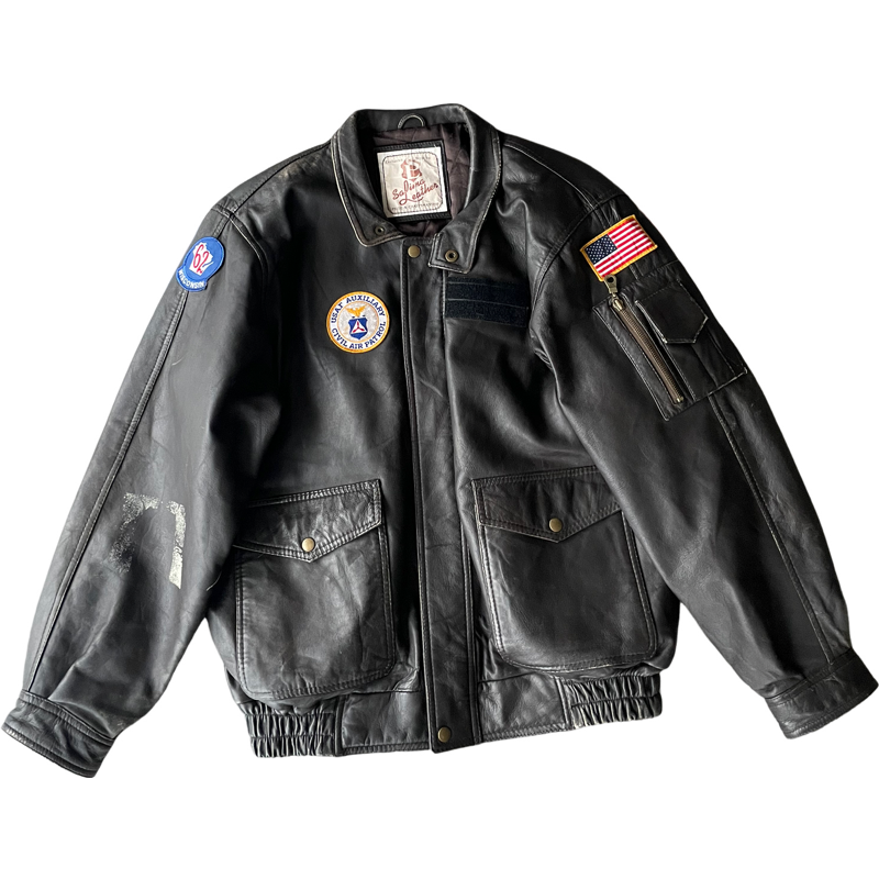 M - VINTAGE ARMY LEATHER JACKET