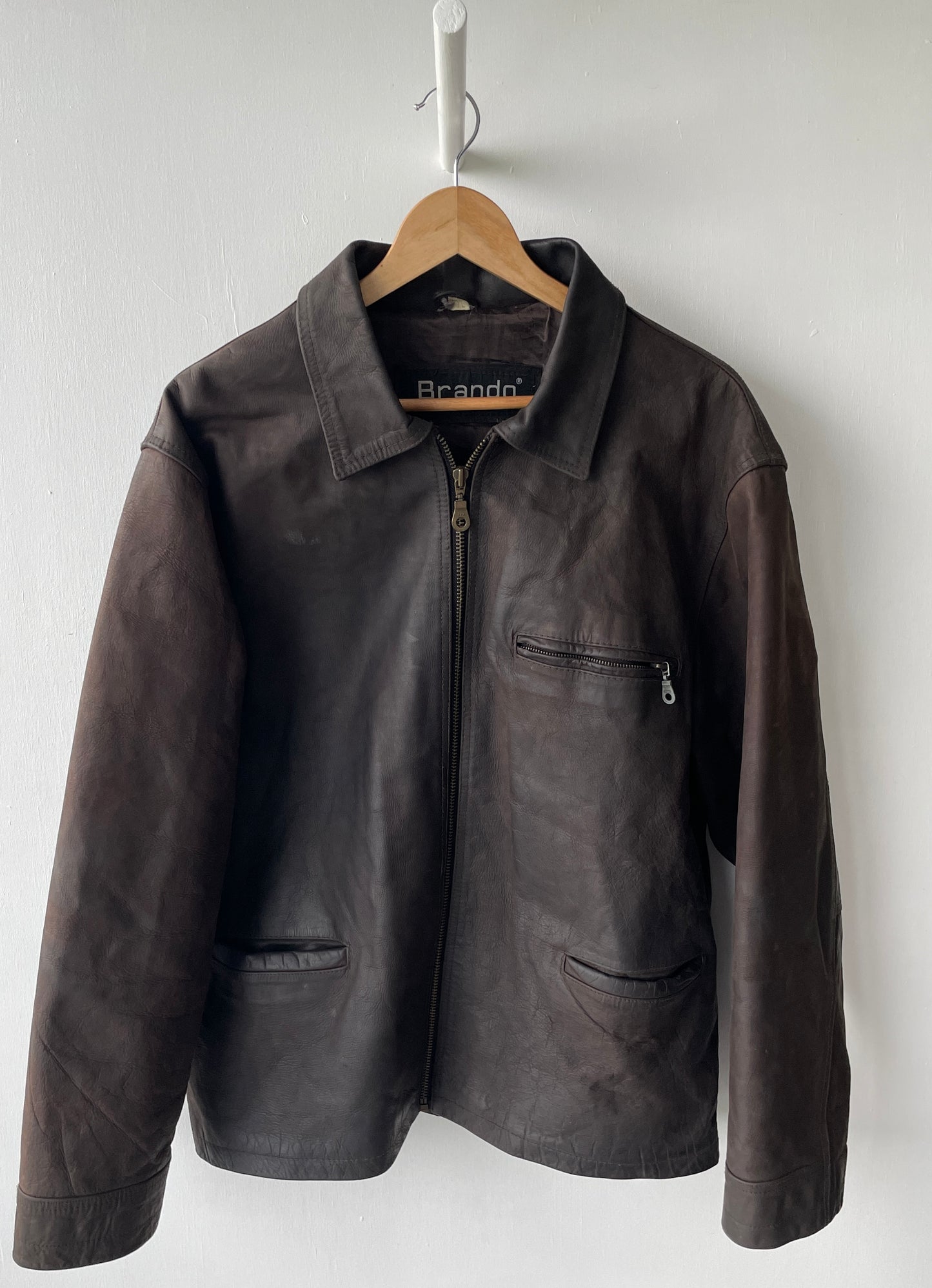 L - VINTAGE LEATHER JACKET
