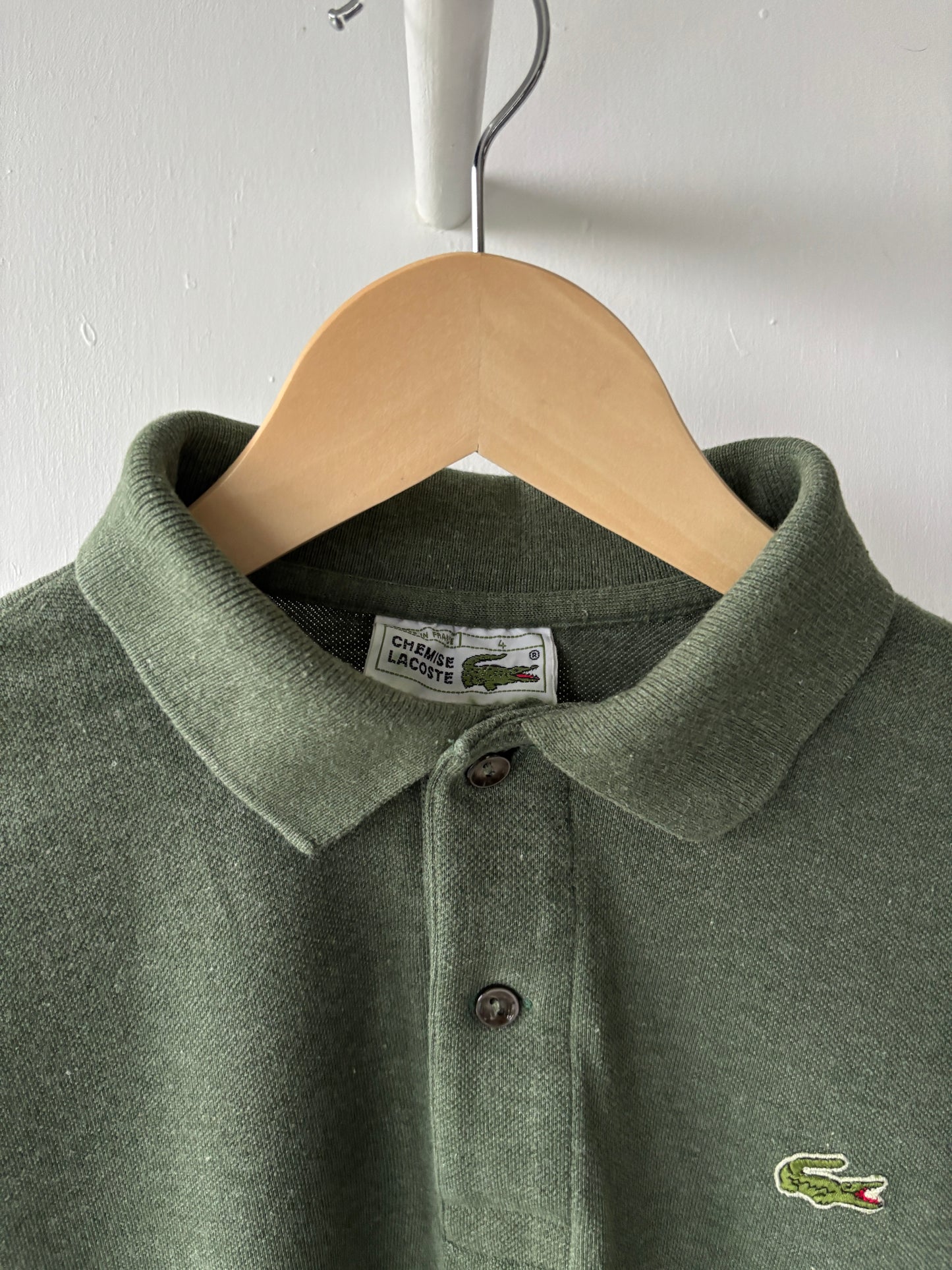 S - VINTAGE LACOSTE LONG SLEEVE POLO