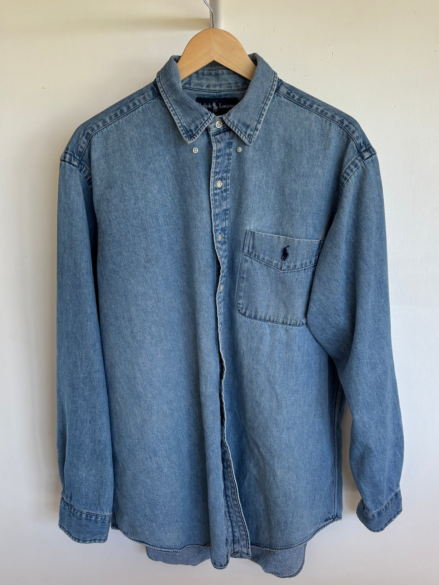 L - VINTAGE RALPH LAUREN DENIM SHIRT