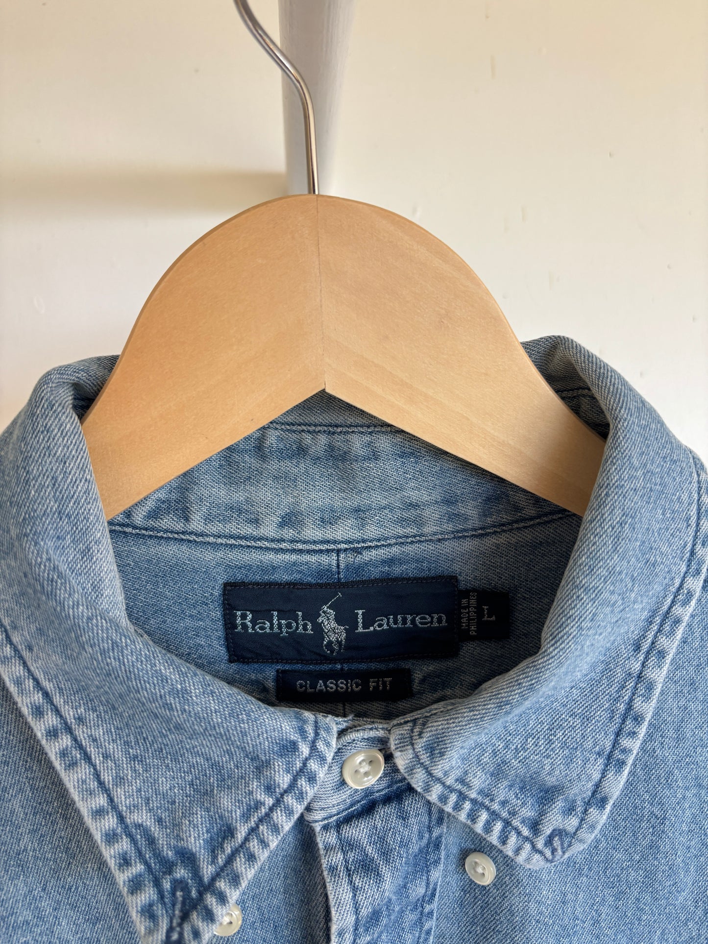 L - VINTAGE RALPH LAUREN DENIM SHIRT