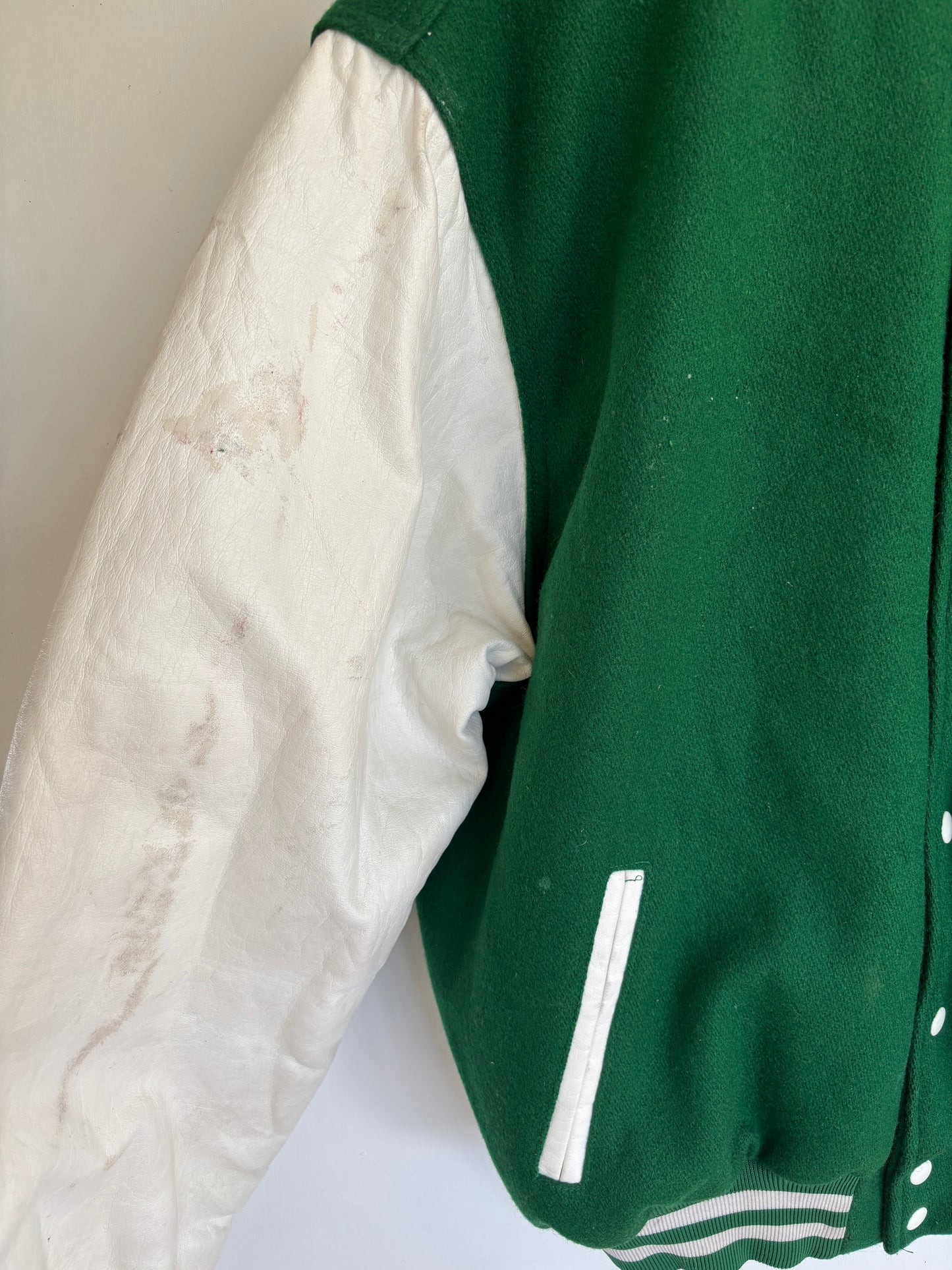 L - VINTAGE KELLY WALSH TROJANS VARSITY JACKET