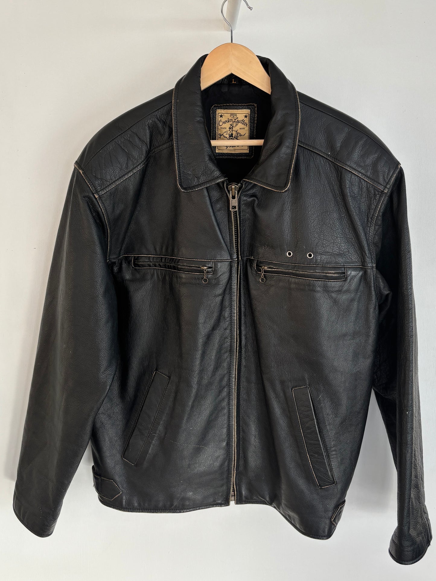L - VINTAGE LEATHER JACKET