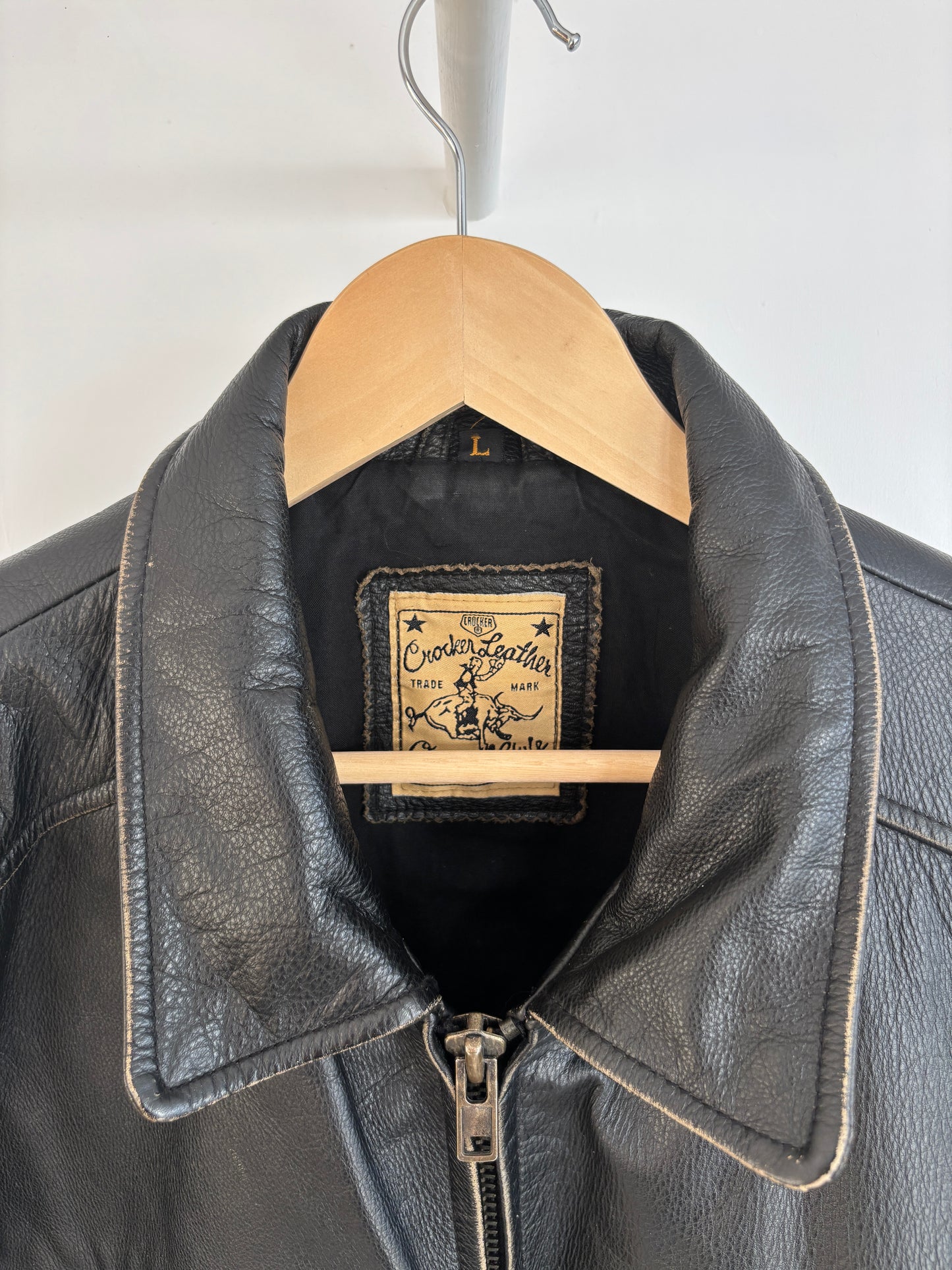L - VINTAGE LEATHER JACKET