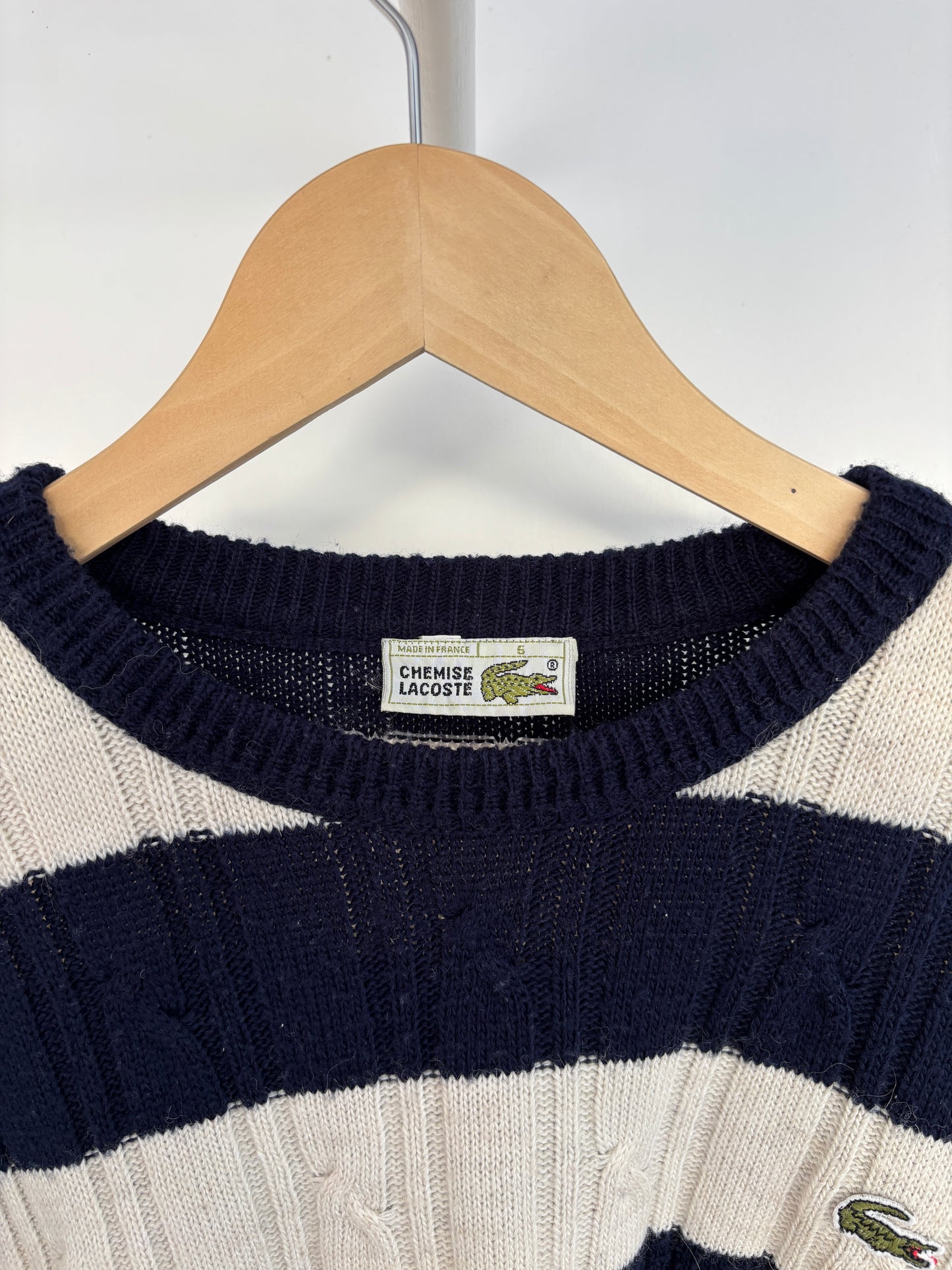 S - VINTAGE LACOSTE KNITTED SWEATSHIRT