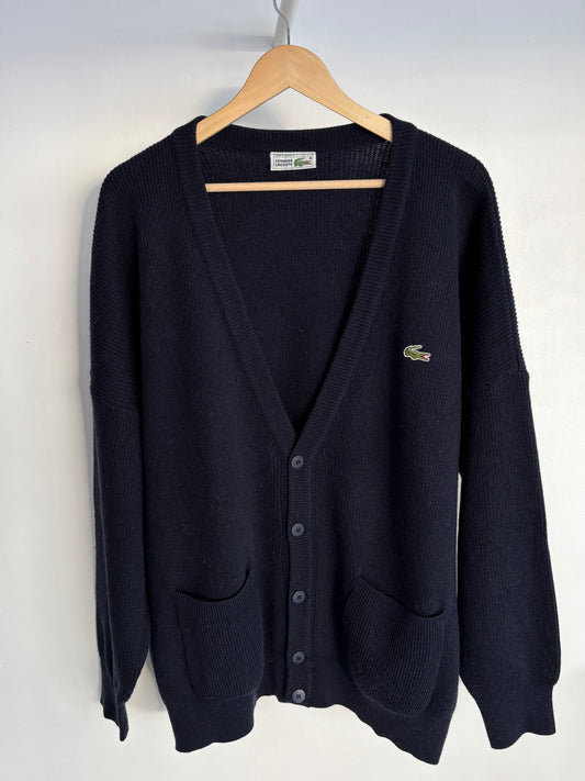 XL - VINTAGE LACOSTE KNITTED CARDIGAN