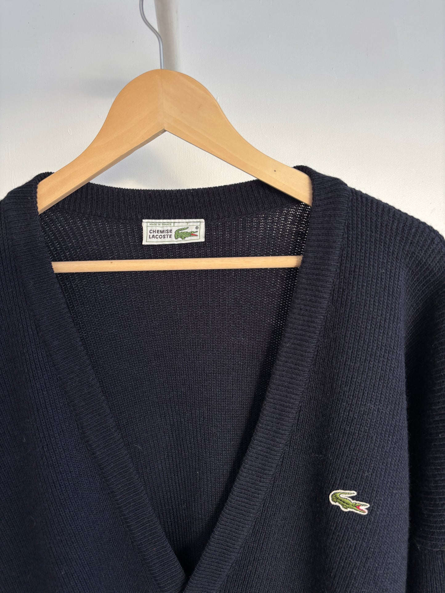 XL - VINTAGE LACOSTE KNITTED CARDIGAN