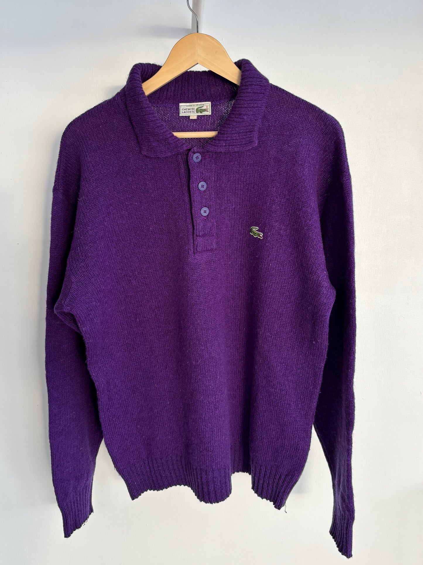 L - VINTAGE LACOSTE KNITTED SWEATSHIRT