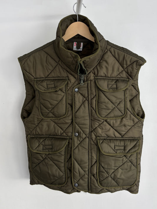 M - VINTAGE ARMY STYLE QUILTED VEST