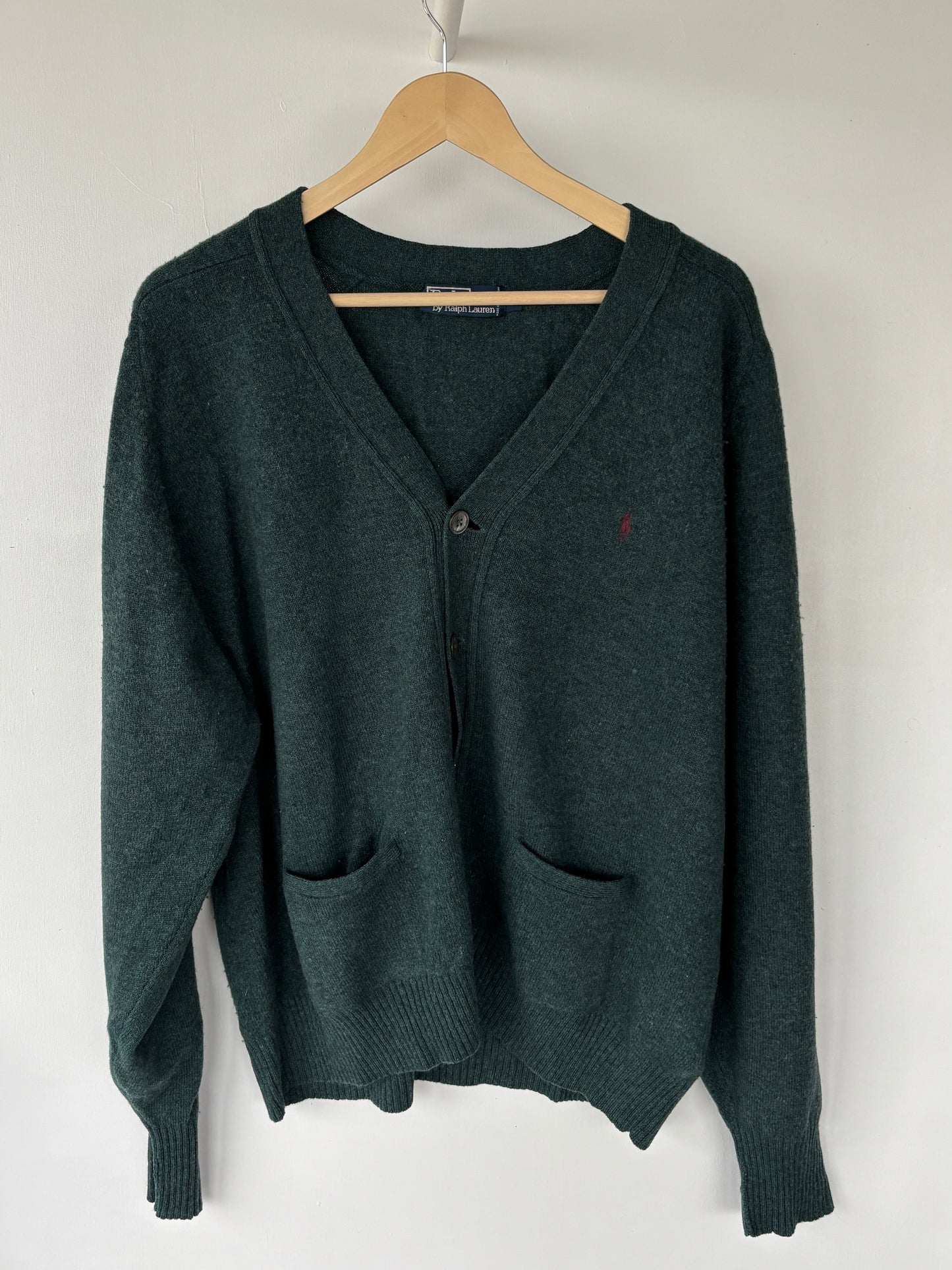 L - VINTAGE RALPH LAUREN LAMBSWOOL CARDIGAN