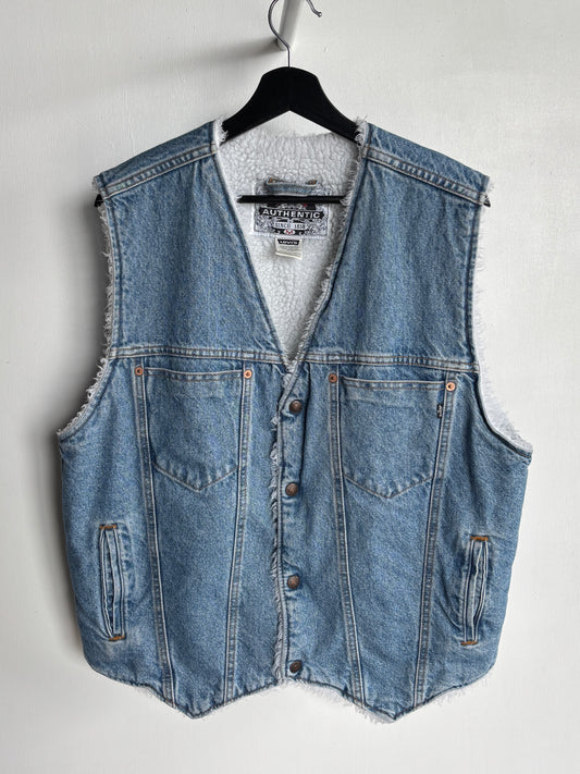 M - VINTAGE LEVIS SHERPA LINED DENIM VEST