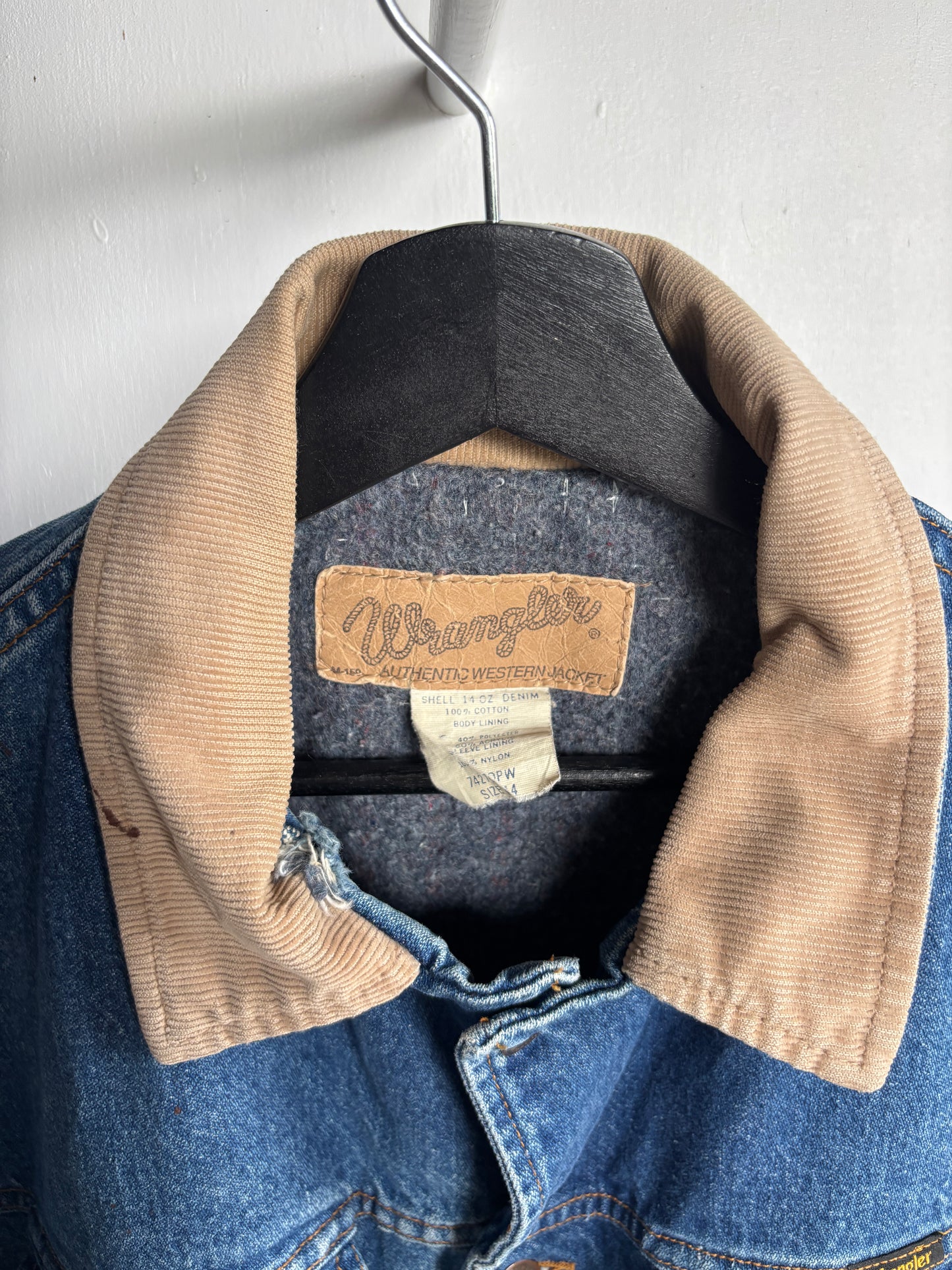 L - VINTAGE WRANGLER LINED DENIM JACKET