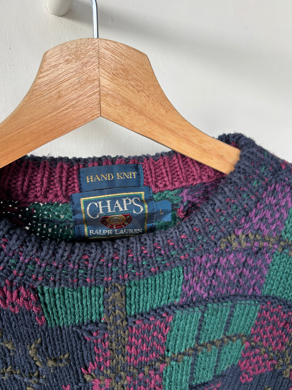 L - VINTAGE CHAPS KNITTED SWEATSHIRT
