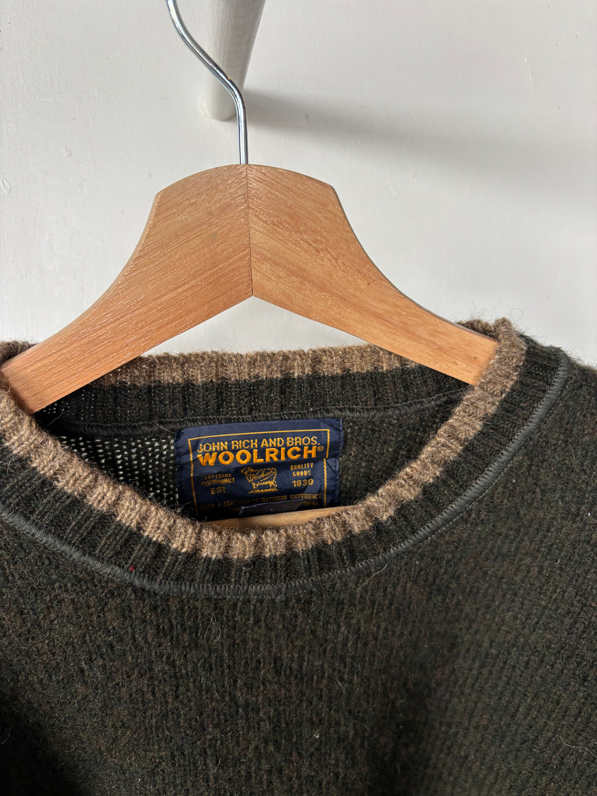 M - VINTAGE 00S WOOLRICH KNITTED WOOL SWEATSHIRT
