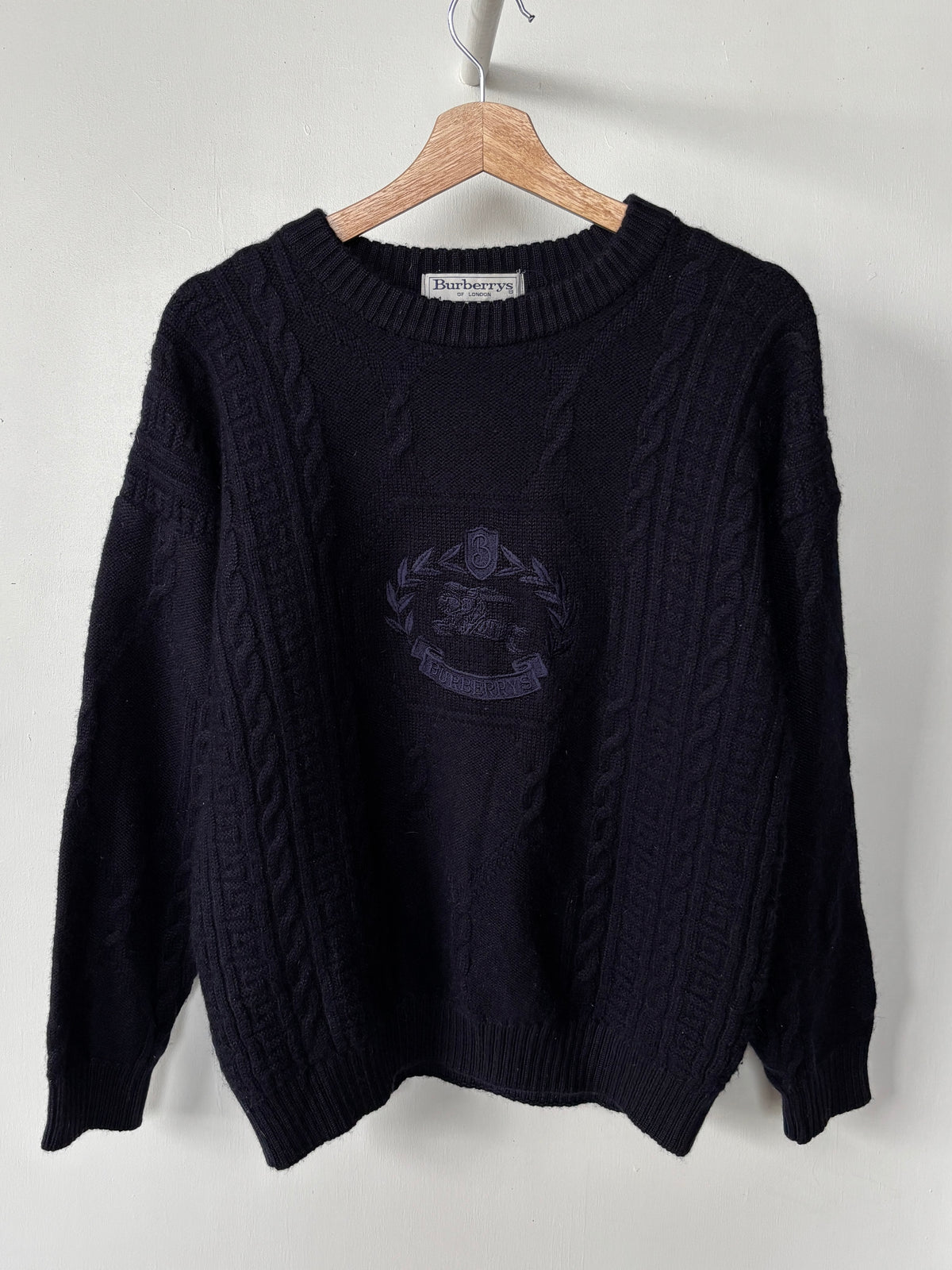 M - VINTAGE BURBERRY PRORSUM WOOL KNIT SWEATSHIRT