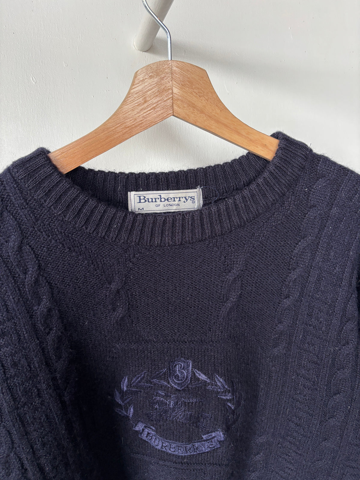 M - VINTAGE BURBERRY PRORSUM WOOL KNIT SWEATSHIRT