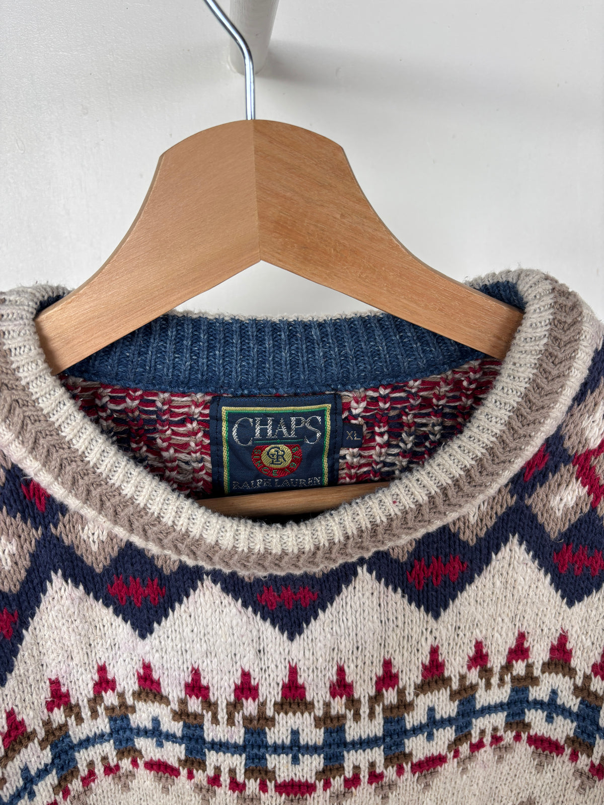 L - VINTAGE CHAPS KNITTED SWEATSHIRT