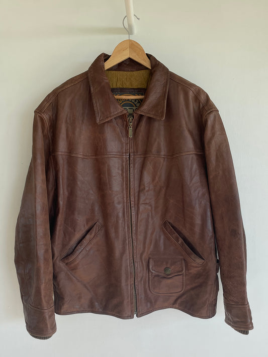 L - VINTAGE LEATHER JACKET