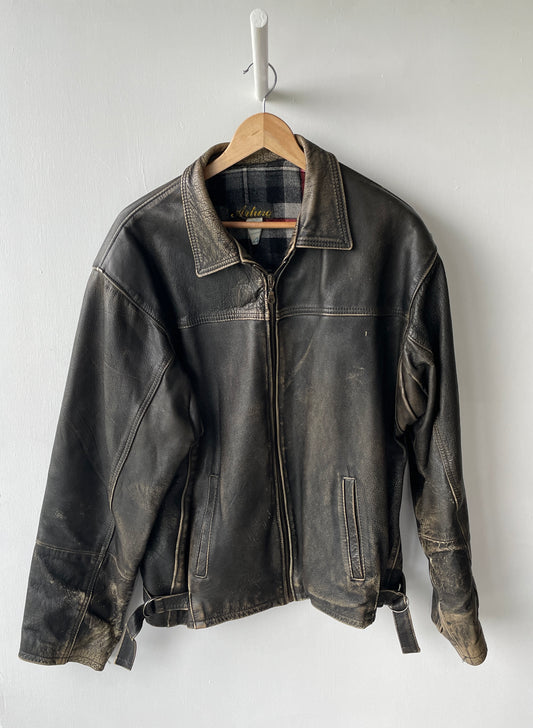 L - VINTAGE LEATHER JACKET