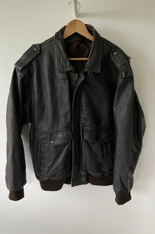 L - VINTAGE LEATHER JACKET