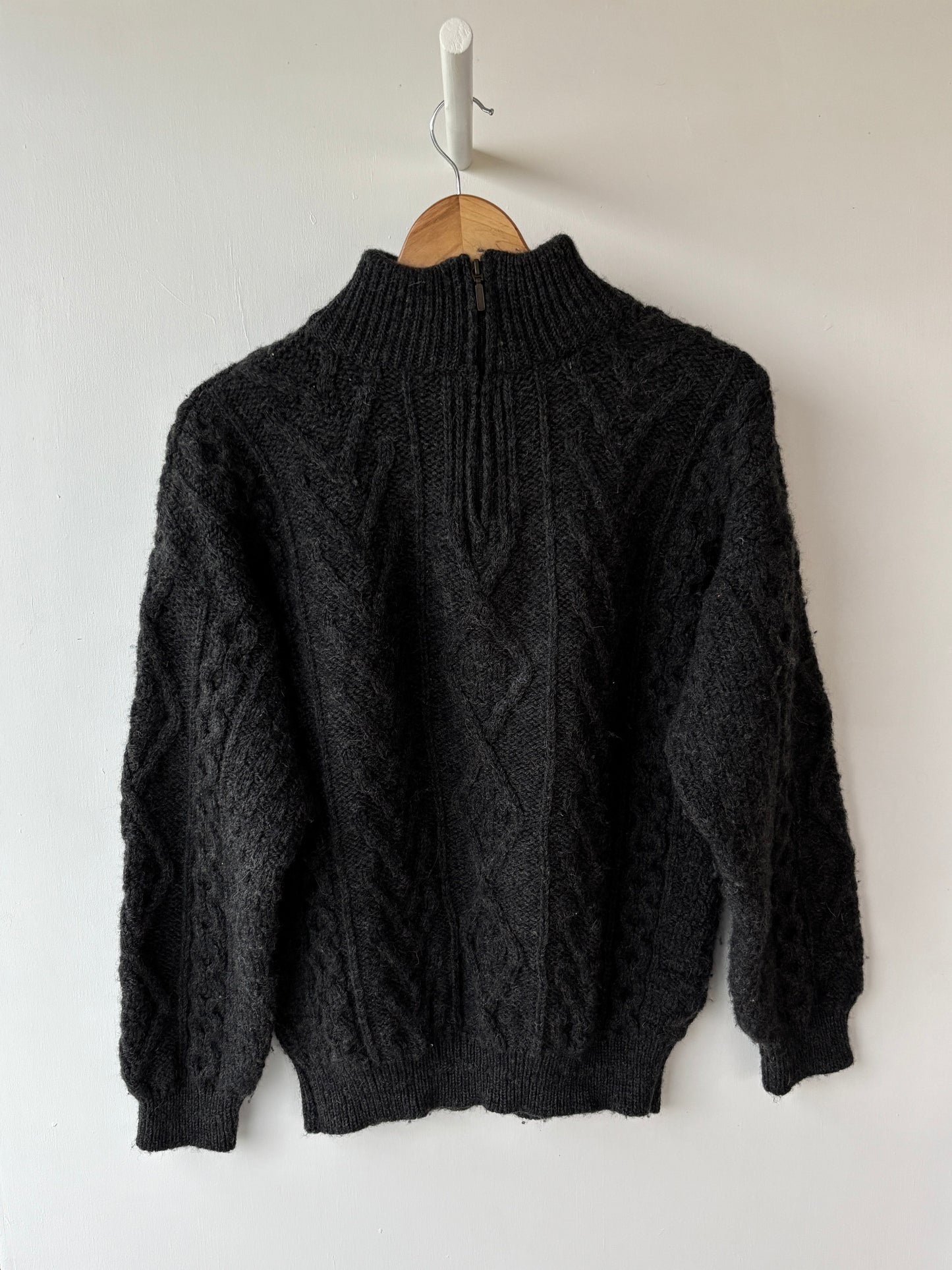 M - VINTAGE ARAN QUARTER ZIP SWEATSHIRT