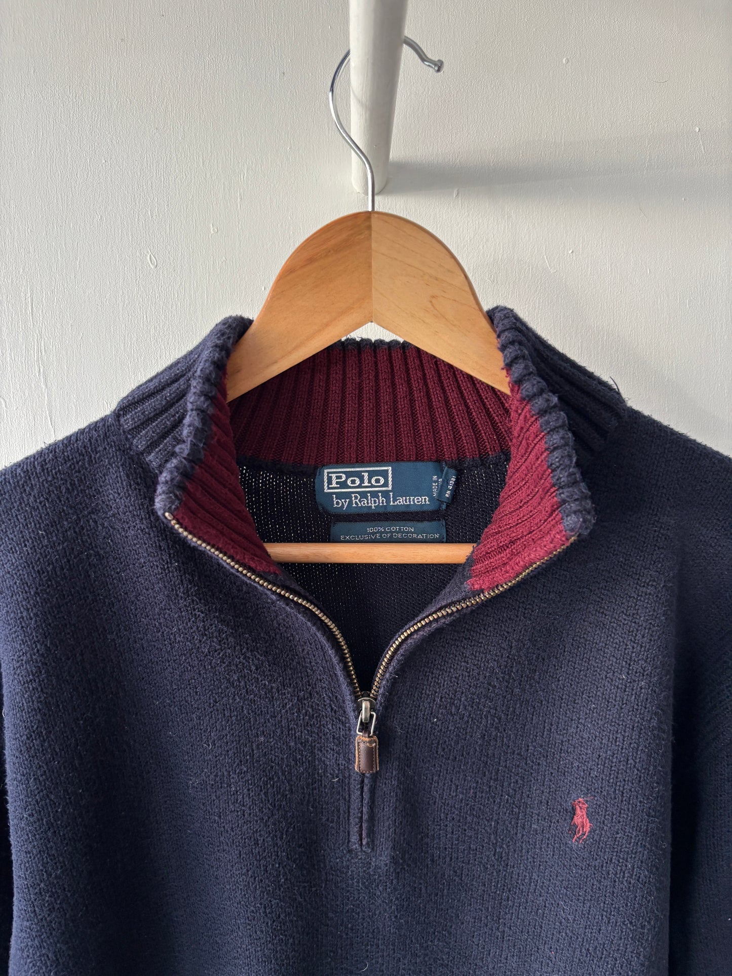 L - VINTAGE RALPH LAUREN QUARTER ZIP SWEATSHIRT