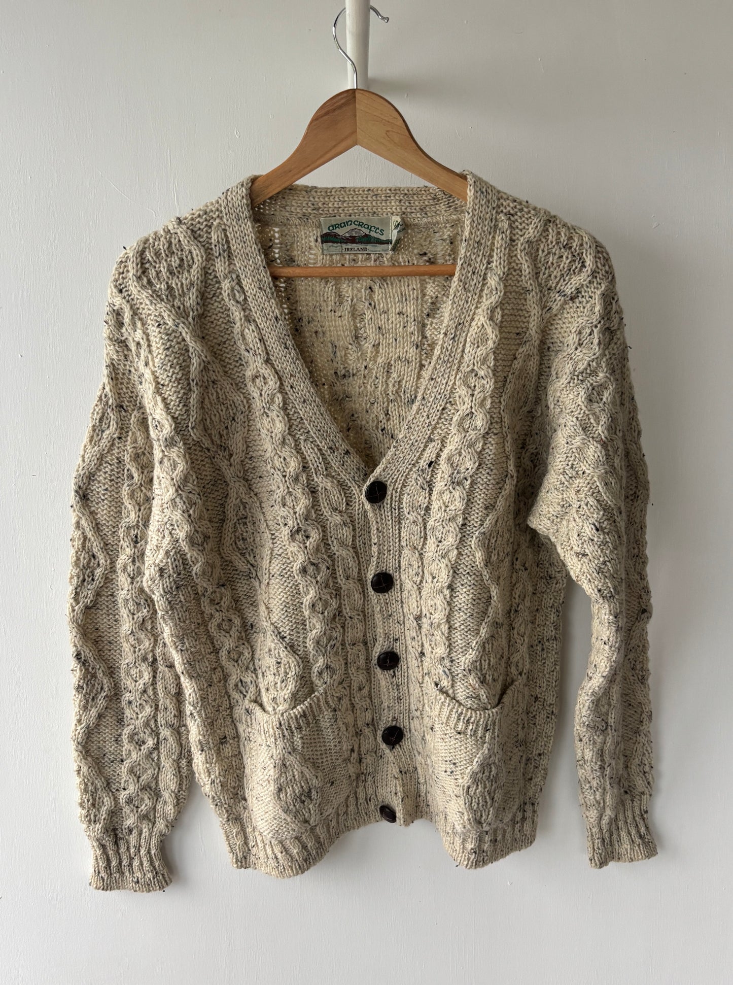 S - VINTAGE ARAN CARDIGAN