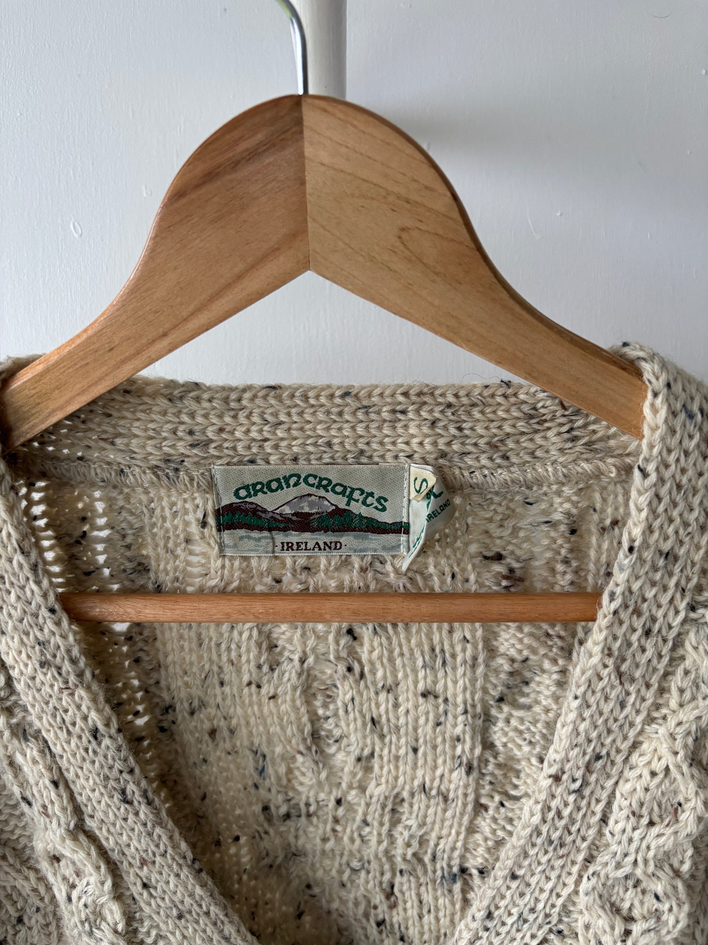 S - VINTAGE ARAN CARDIGAN