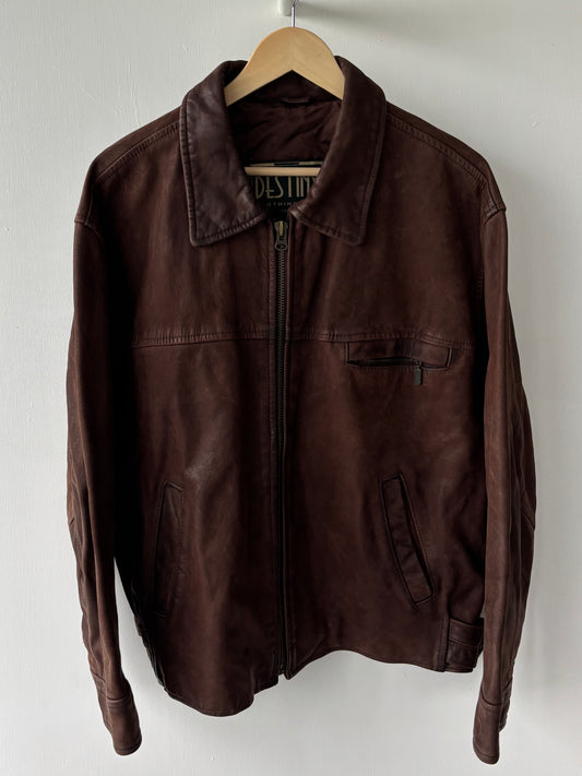 L - VINTAGE LEATHER JACKET