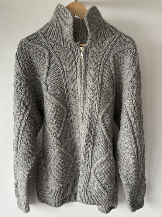 XL - VINTAGE ARAN ZIP SWEATSHIRT