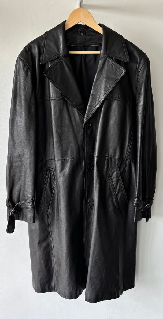 L - VINTAGE LEATHER COAT