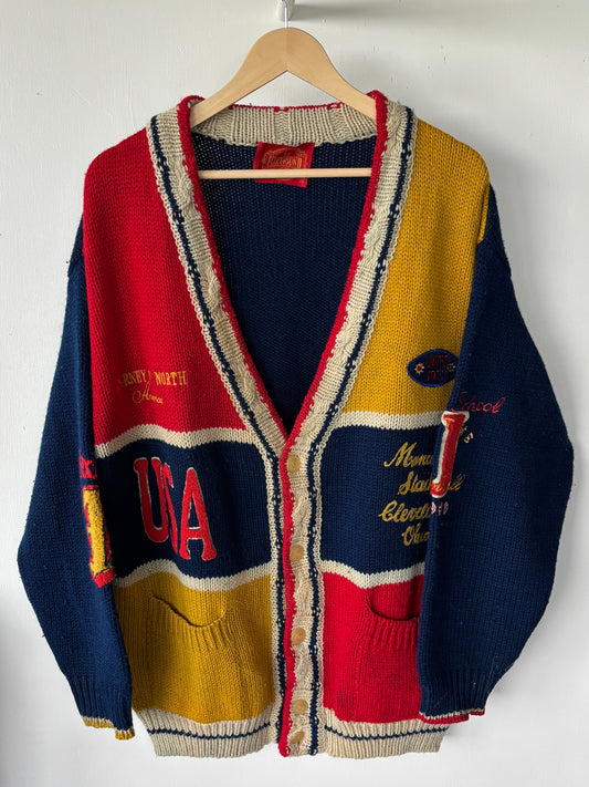 XL - VINTAGE FOXHOUND KNITTED CARDIGAN