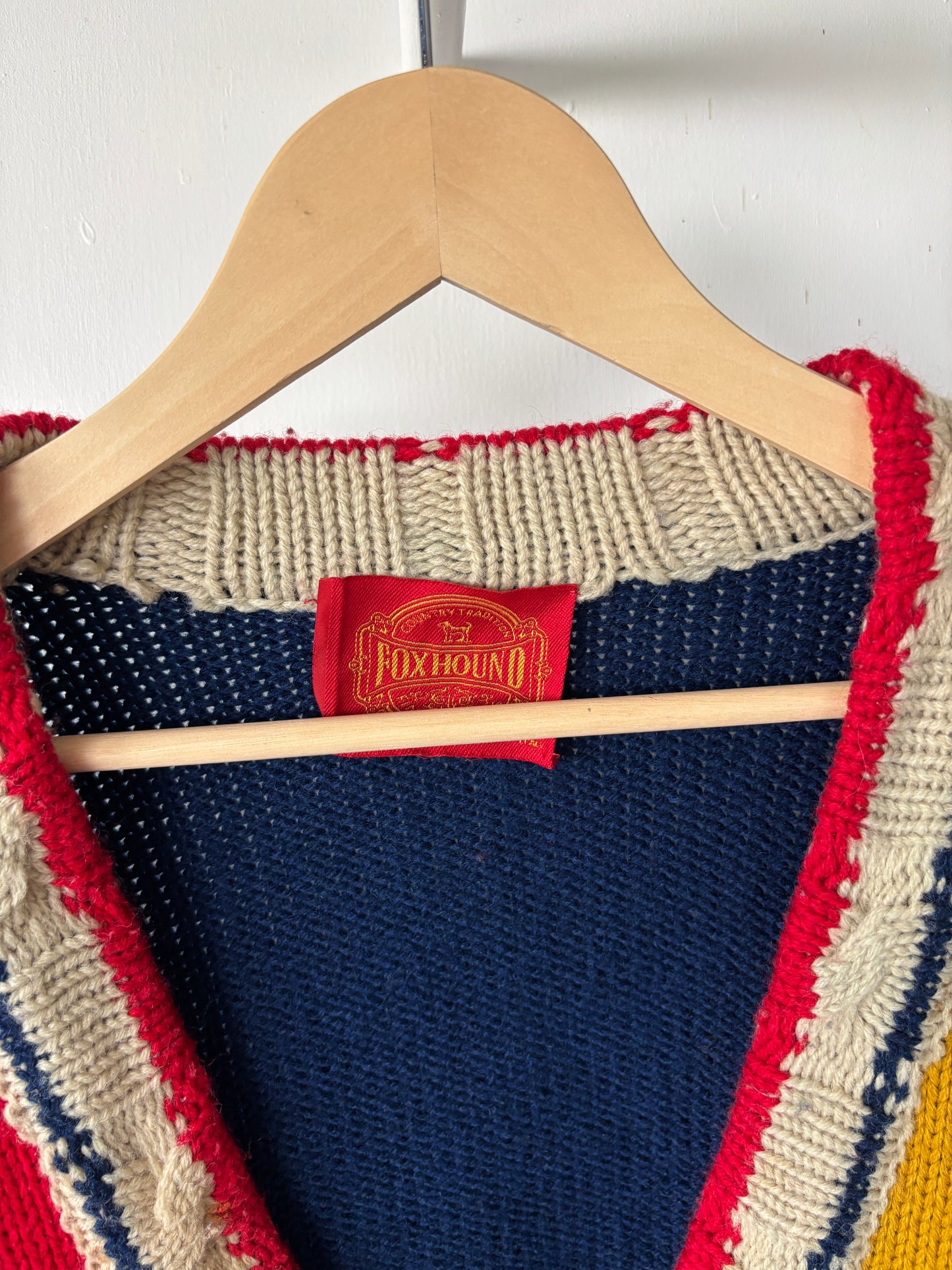 XL - VINTAGE FOXHOUND KNITTED CARDIGAN