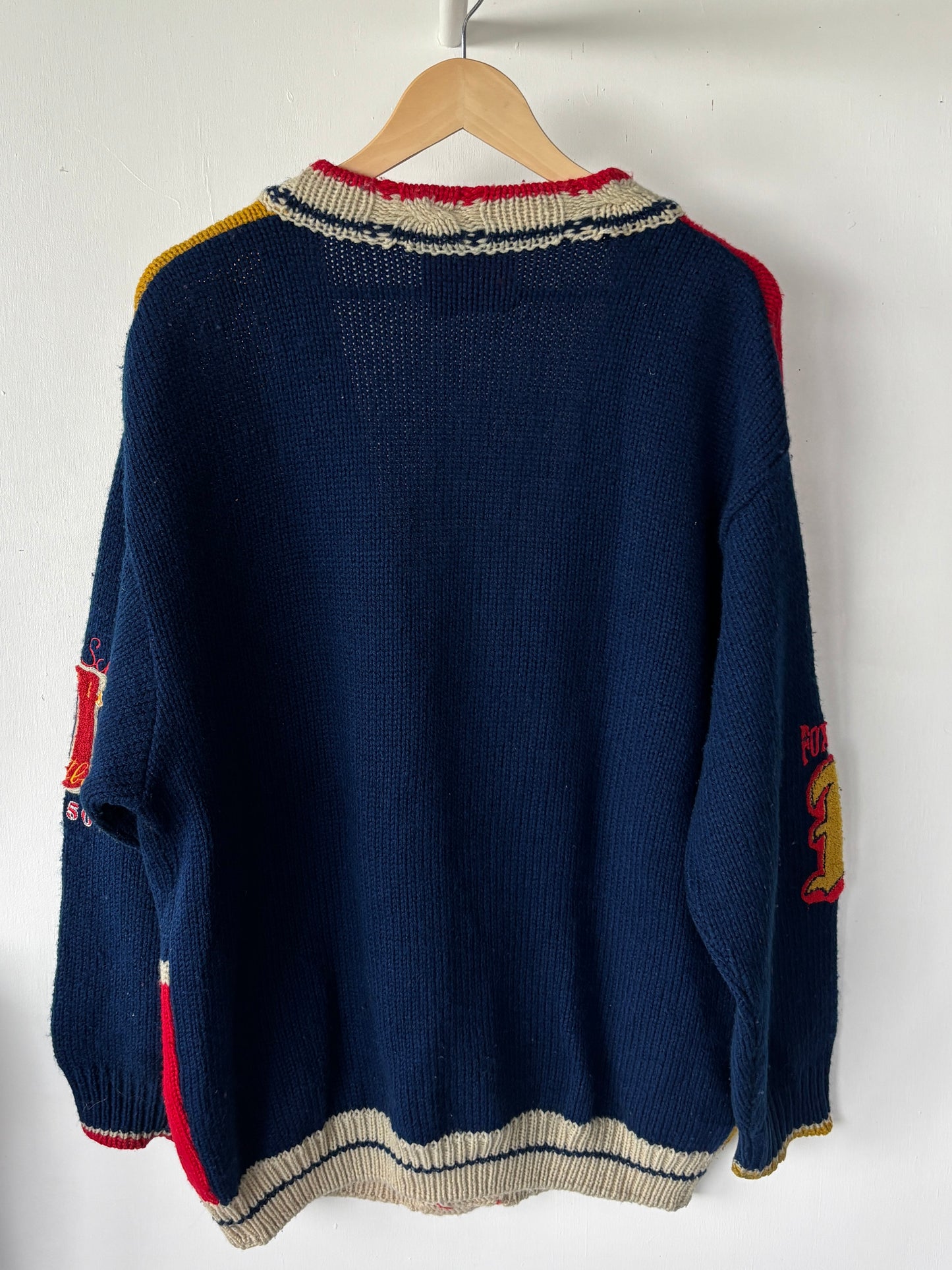 XL - VINTAGE FOXHOUND KNITTED CARDIGAN