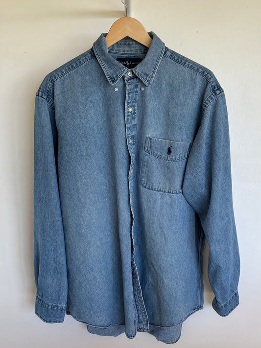 L - VINTAGE RALPH LAUREN DENIM SHIRT