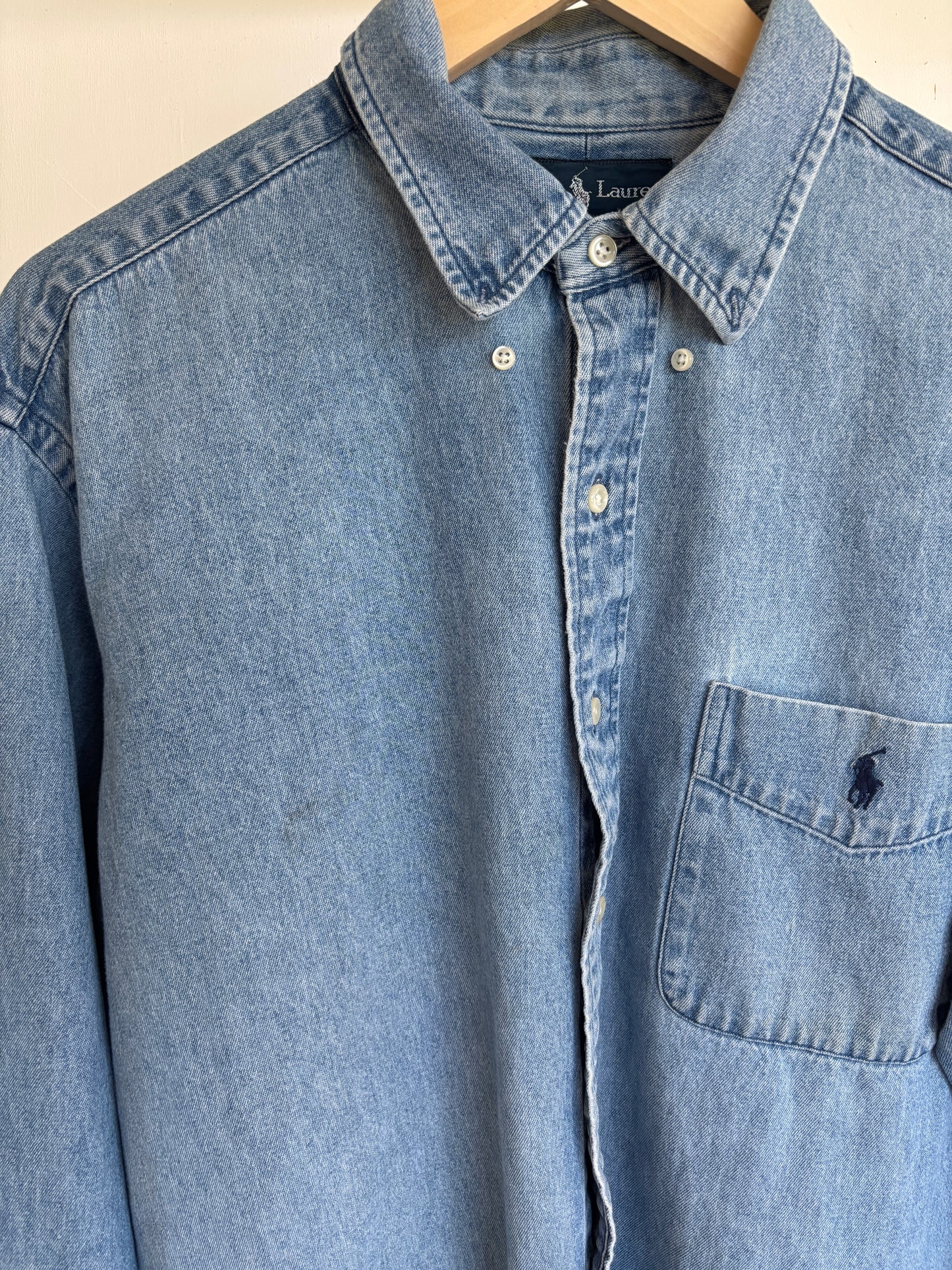 L - VINTAGE RALPH LAUREN DENIM SHIRT