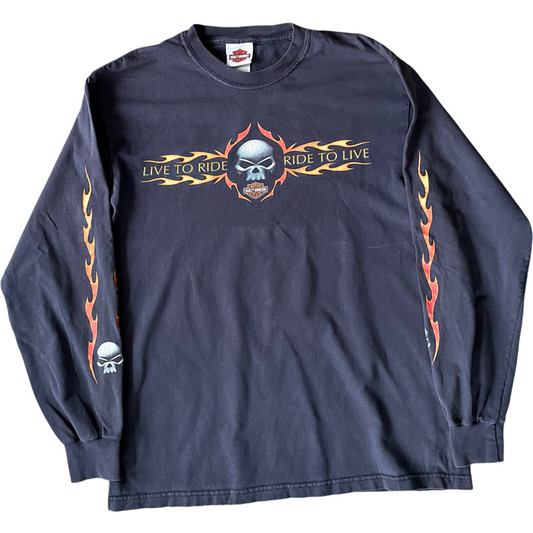 S - VINTAGE HARLEY DAVIDSON LONG SLEEVED TEE