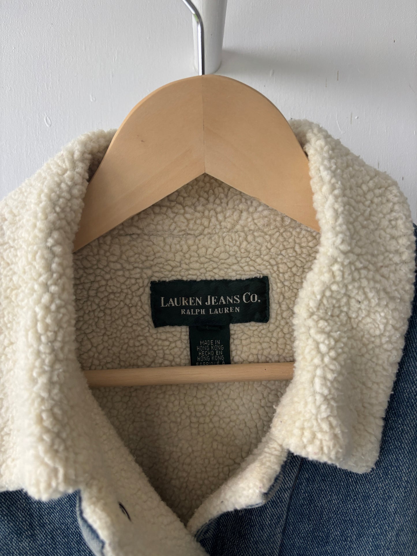 S - VINTAGE RALPH LAUREN SHERPA DENIM JACKET